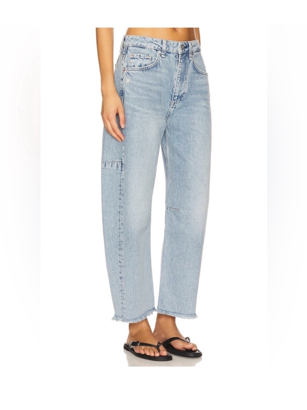 rag & bone Pale Blue Wide-Leg High-Rise Jeans - Picture 5 of 9